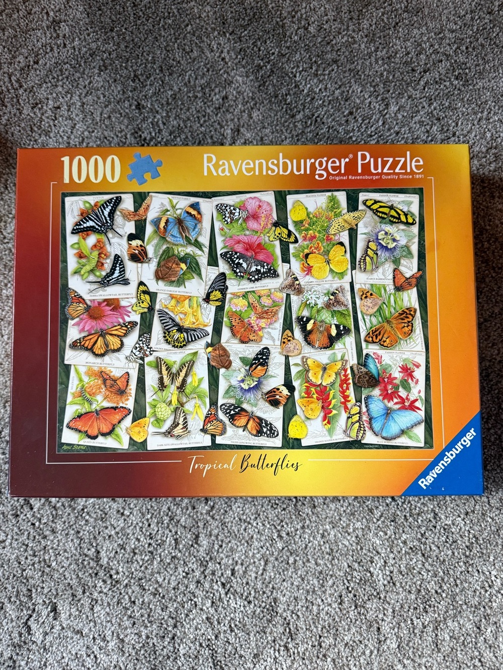 Ravensburger Tropical Butterflies Puzzle - Orange, Yellow, Blue, Green, Black